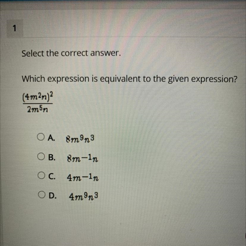 Which expression is equivalent to the given expression. pls help :)-example-1