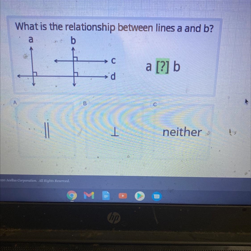 What is the relationship between lines a and b?-example-1