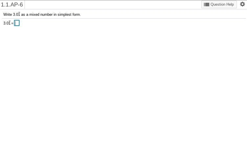 Write 3.01 (the one repeating) as a mixed number in simplest form.-example-1