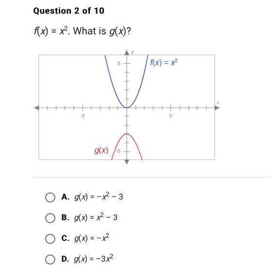 F(x)=x^2. What is g(x)?-example-1