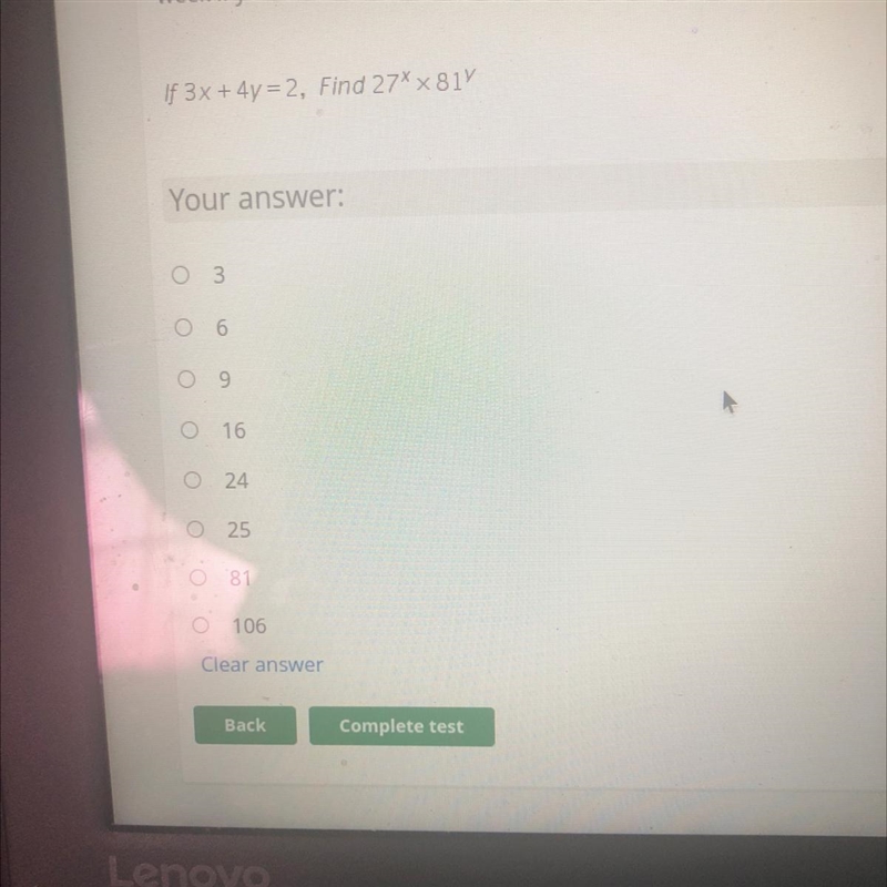 3x+4y=2, find 27x•81v-example-1