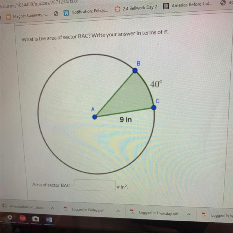 What is the area of sector BAC-example-1