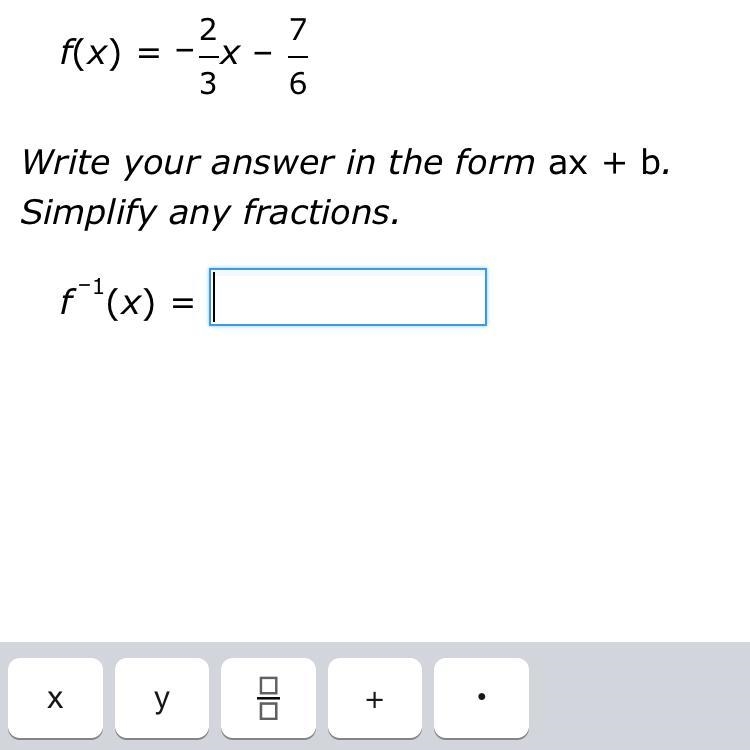 Find the inverse. f(x) = -2/3x - 7/6-example-1