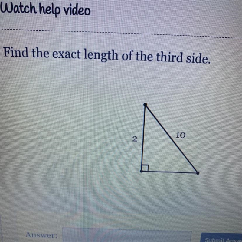 Find the exact length of the third side .-example-1