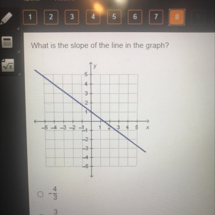 A:-4/3 B:-3/4 C:3/4 D:4/3-example-1