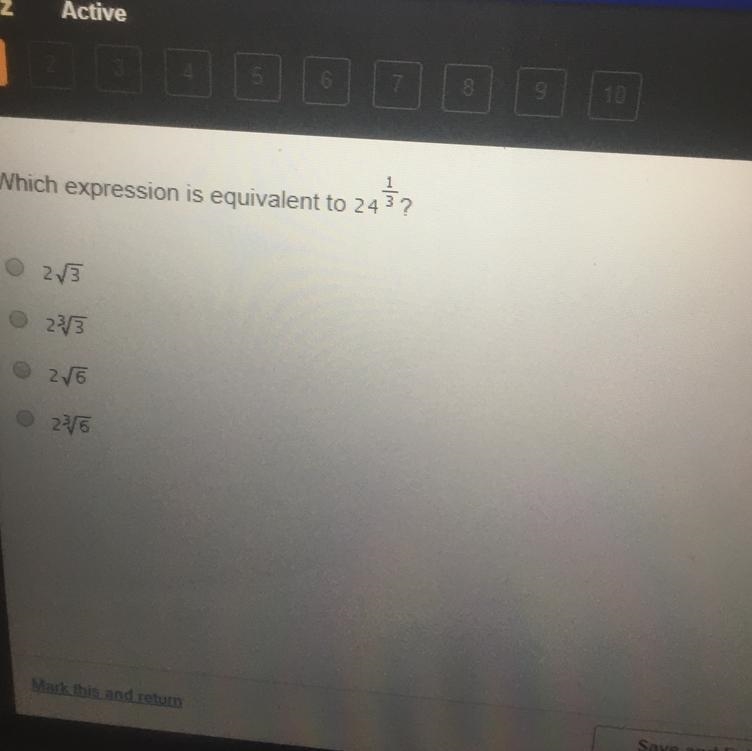 Which expression is equivalent to 243?-example-1