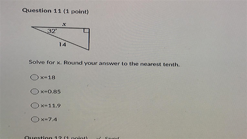 Solve for X to the nearest tenth-example-1