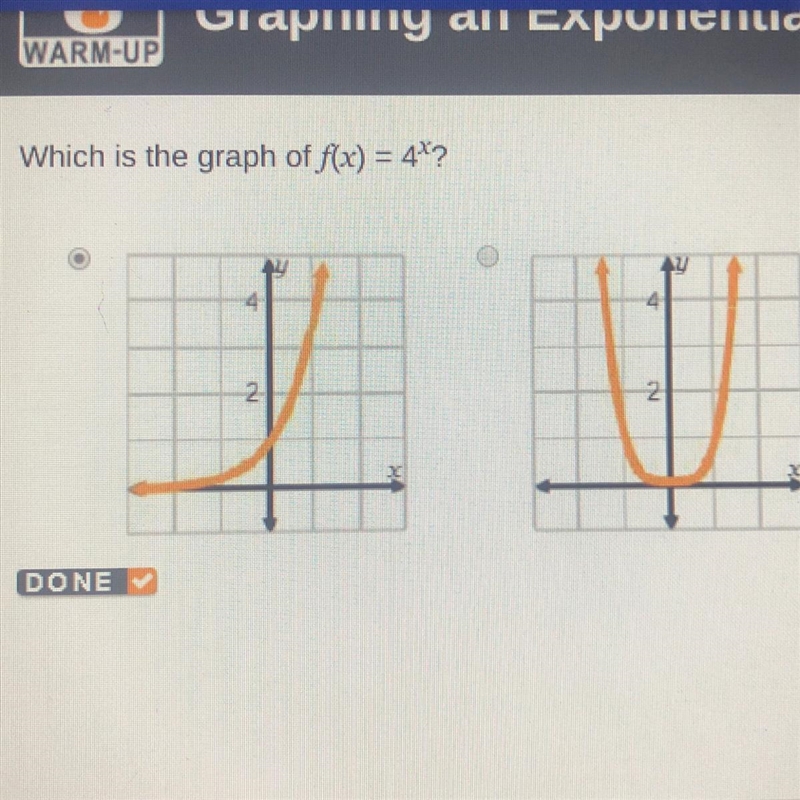 Which is the graph of f(x) = 4^x?-example-1