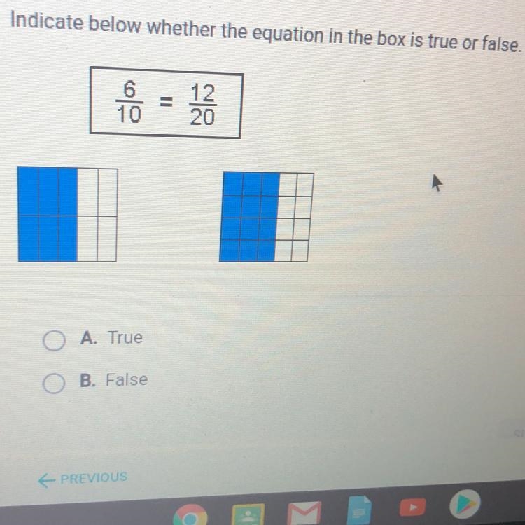 Indicate below whether the equation in the box is true or false.-example-1