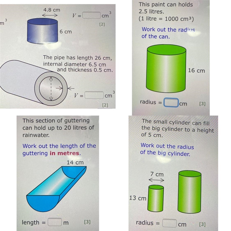 Little help here guy Calculate volume-example-1