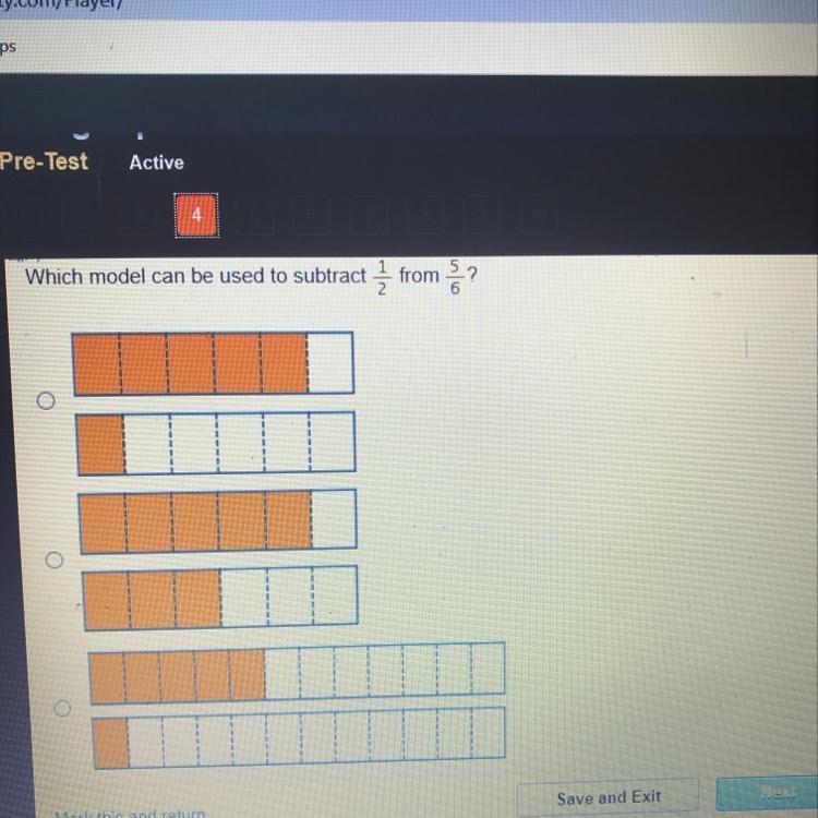 Which model can be used to subtract 1/2 from 5/6?-example-1