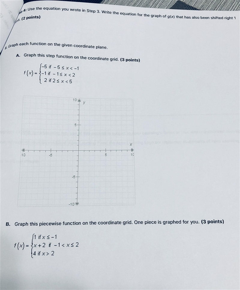 Please help! I’m stuck! Graph the function on the given coordinate plane. (See attached-example-1