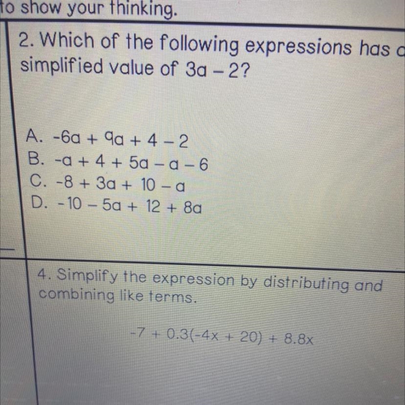 Don’t worry about number 4 just tell me the answer to number two-example-1