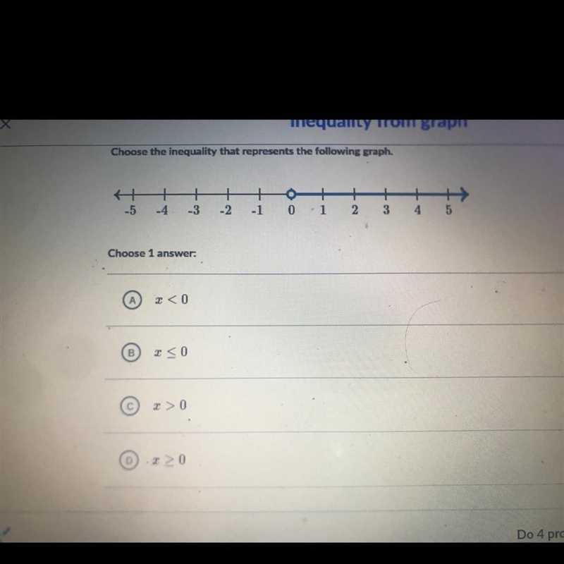 Choose the inequality that represents the following graph.-example-1