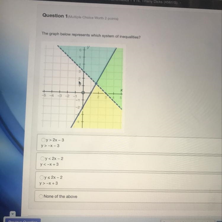 The graph below represents which system of inequalities?-example-1