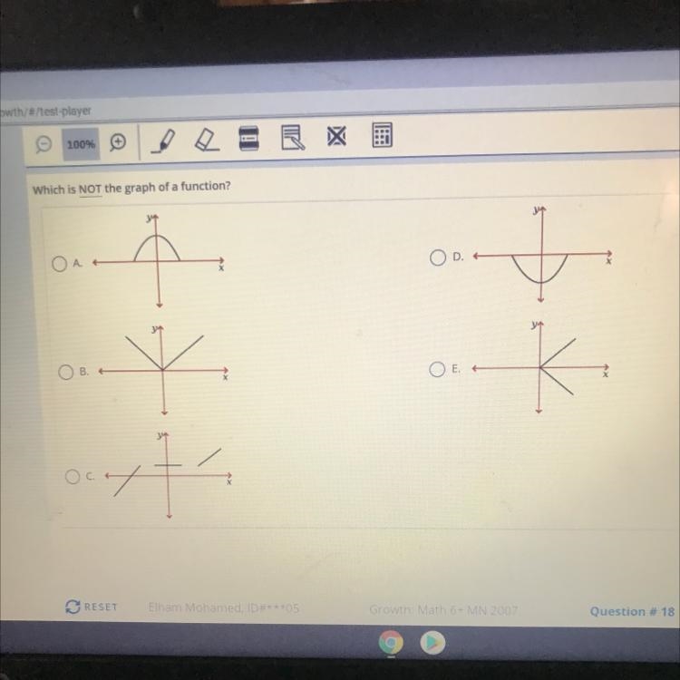 Which is NOT the graph of a function? Οε: te-example-1