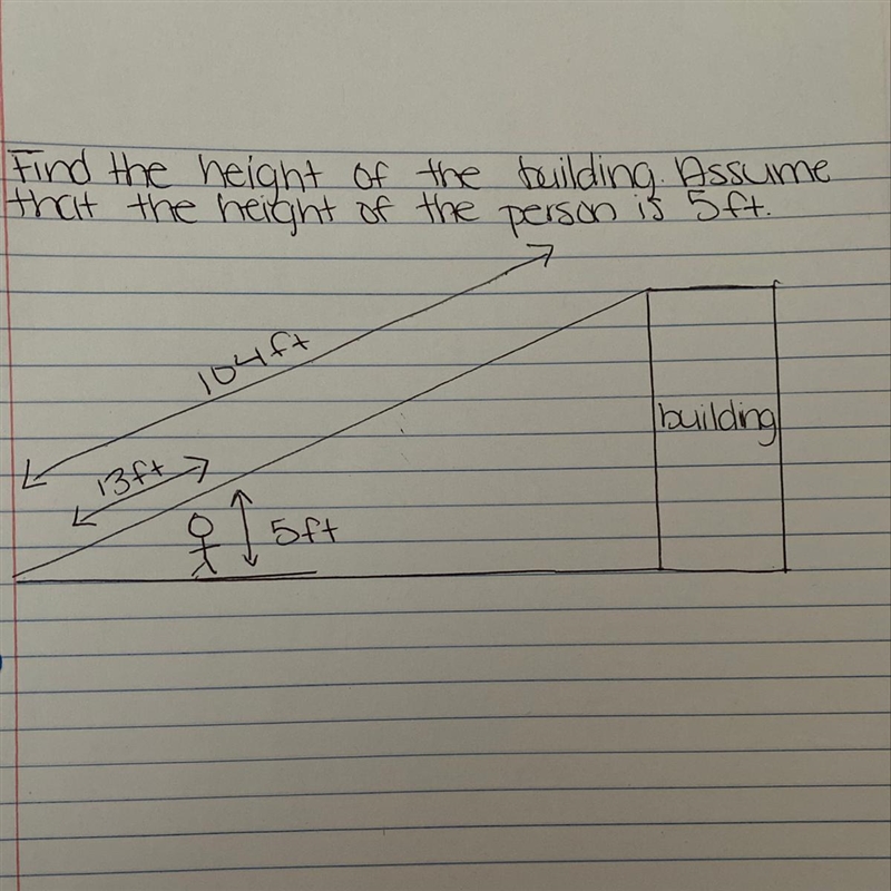 Can someone please help ASAP!!! Find the height of the building. Assume that the height-example-1