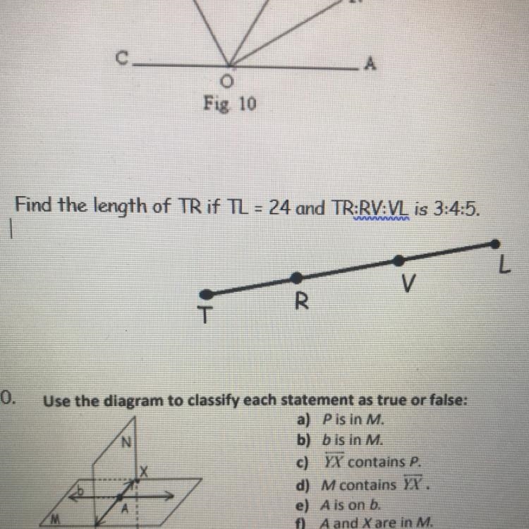 9. Find the length of TR if TL = 24 and TR:RV:VL is 3:4:5-example-1