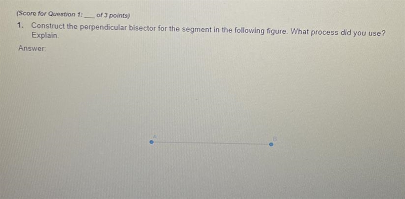 Construct the perpendicular bisector for the segment in the following figure. What-example-1