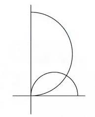 In the figure shown two lines intersect at a right angle and two semicircles are drawn-example-1