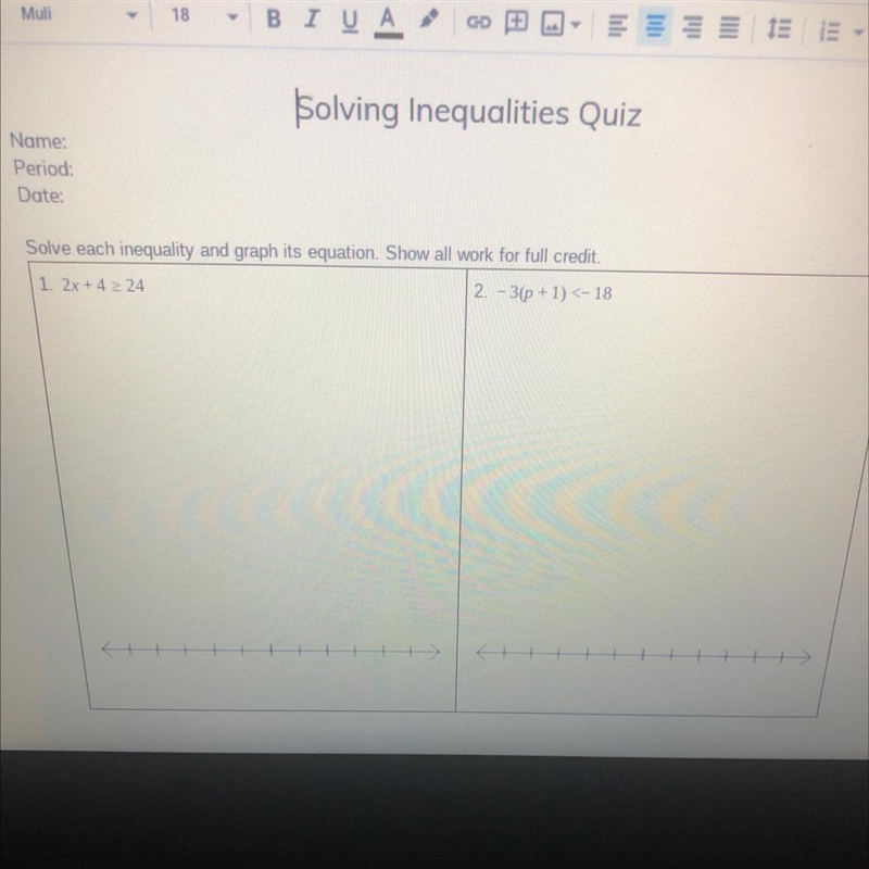 Please help i’m clueless Solve each inequality and graph its equation. Show all work-example-1