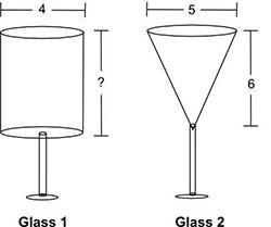 Samuel filled the glasses shown below completely with water. The total amount of water-example-1