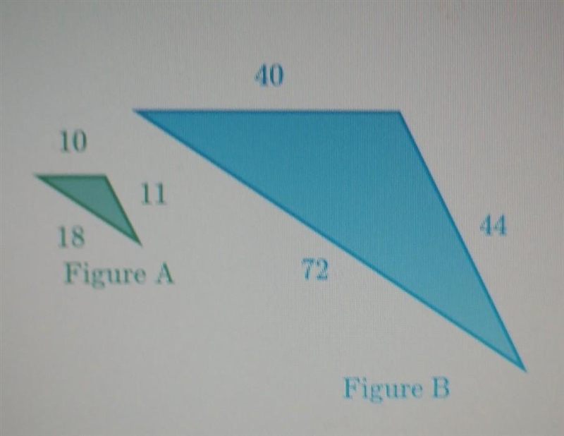 Figure B is a scaled copy of Figure A. What is the scale factor from Figure A to Figure-example-1