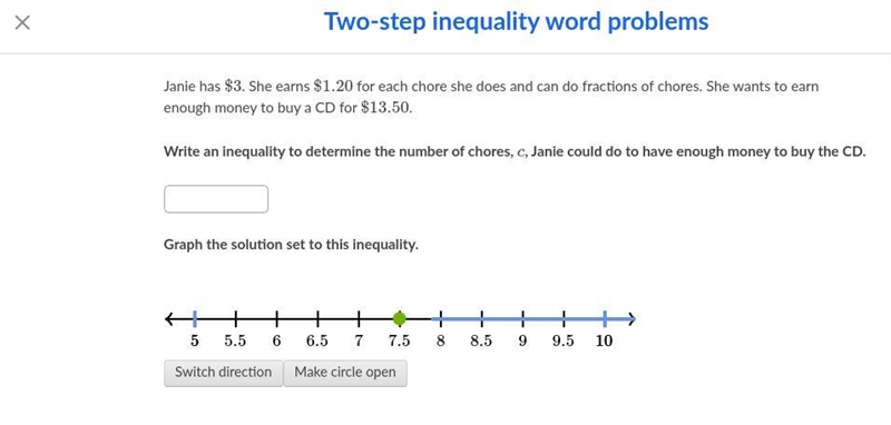 Two Step inequality word problems-example-1