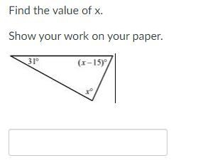 Solve for x no work needed-example-1