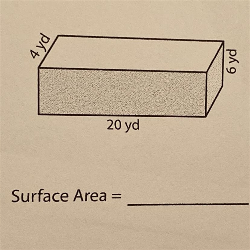 4 vd 6 yd 20 yd Surface Area =-example-1