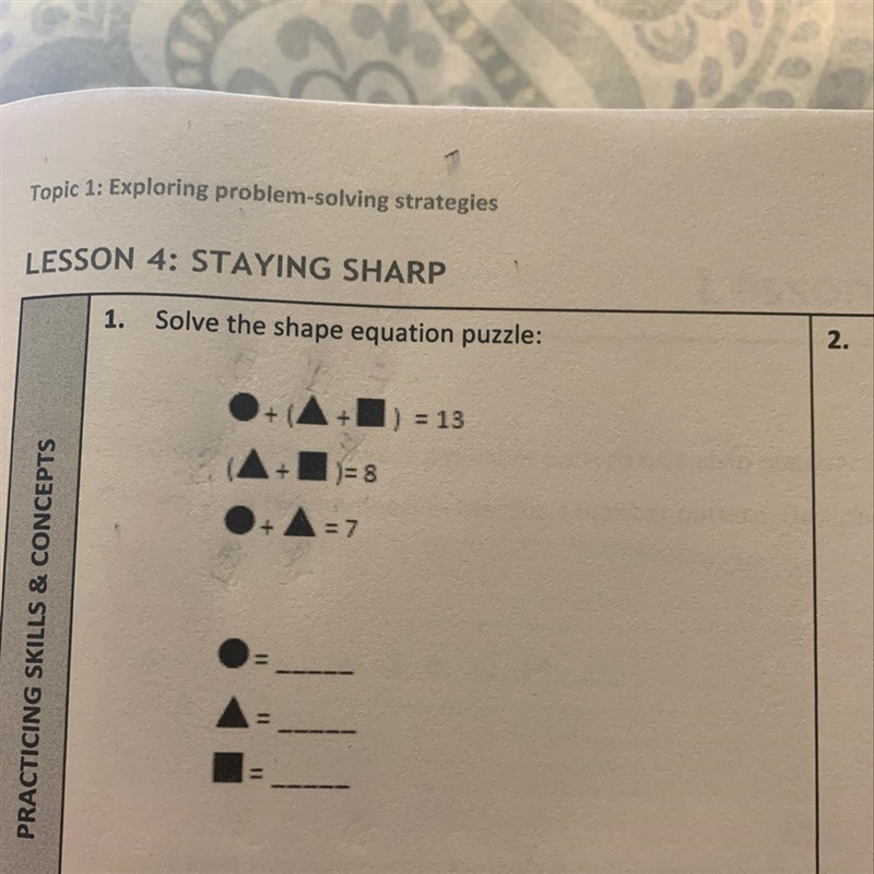 1. Solve the shape equation puzzle?-example-1