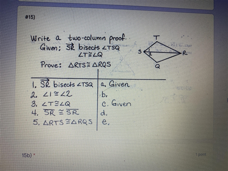 Write a two column proof (pic attached)-example-1