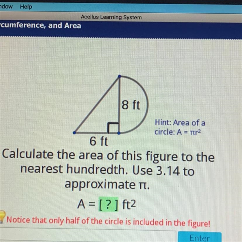 How do I get the area of this shape-example-1