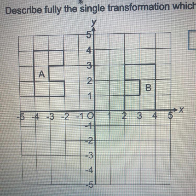 Describe fully the single transformation which takes shape a to shape b-example-1