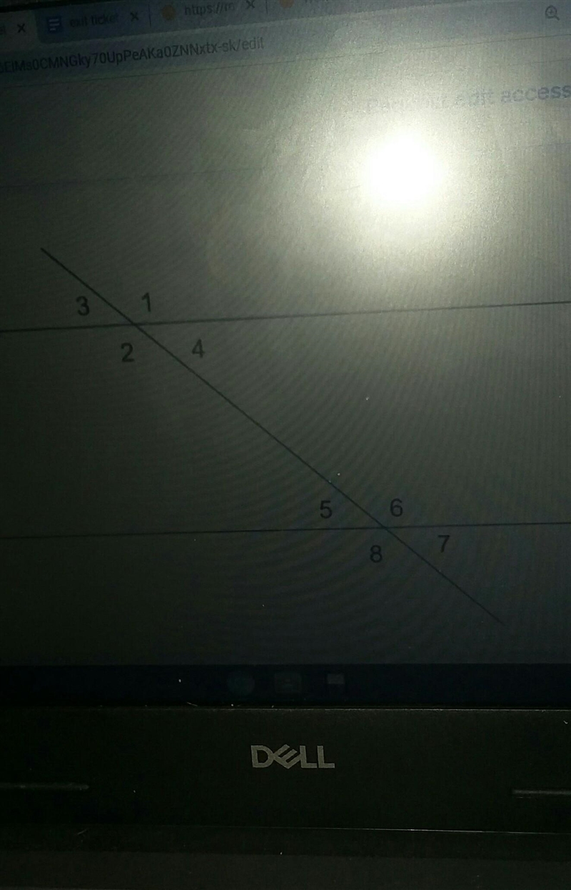 Given 2 lines cut by a transversal, what would the m<7 have to be if m <4=85 for-example-1