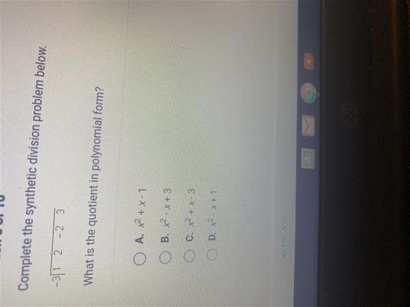 What is the quotient in polynomial form?-example-1