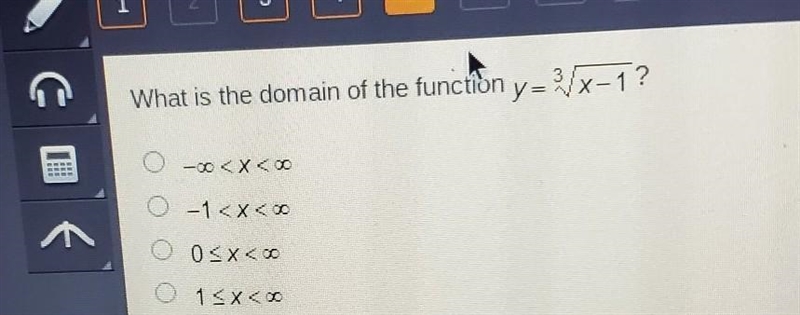 What is the domain of the function y=x-1 ​-example-1