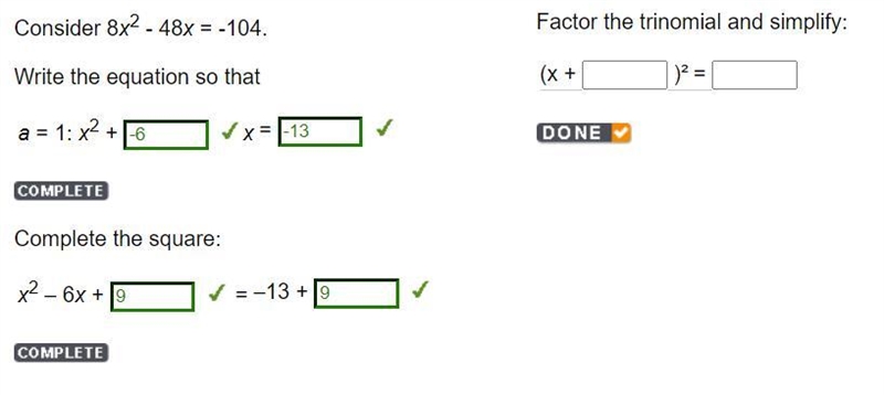 Need help with factoring the trinomial and simplifying-example-1