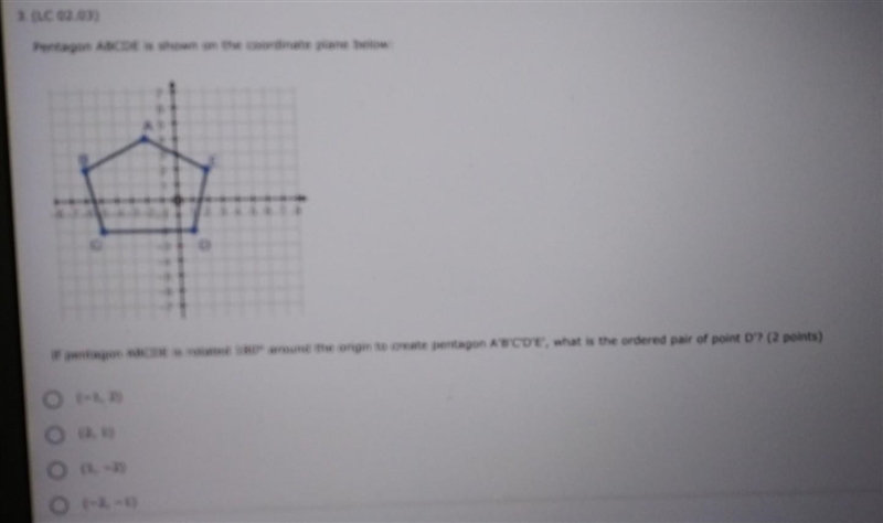 Pentagon ABCDE is shown on the coordinate plane below​-example-1