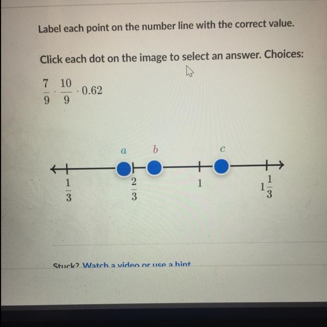 Label each point on the number line with the correct value. Each dot represents a-example-1