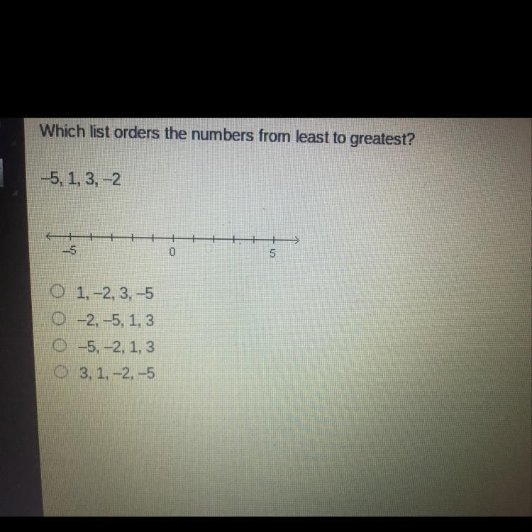 Which list orders the numbers from least to greatest-example-1