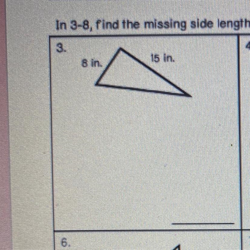 Find the missing side length of each right triangle-example-1