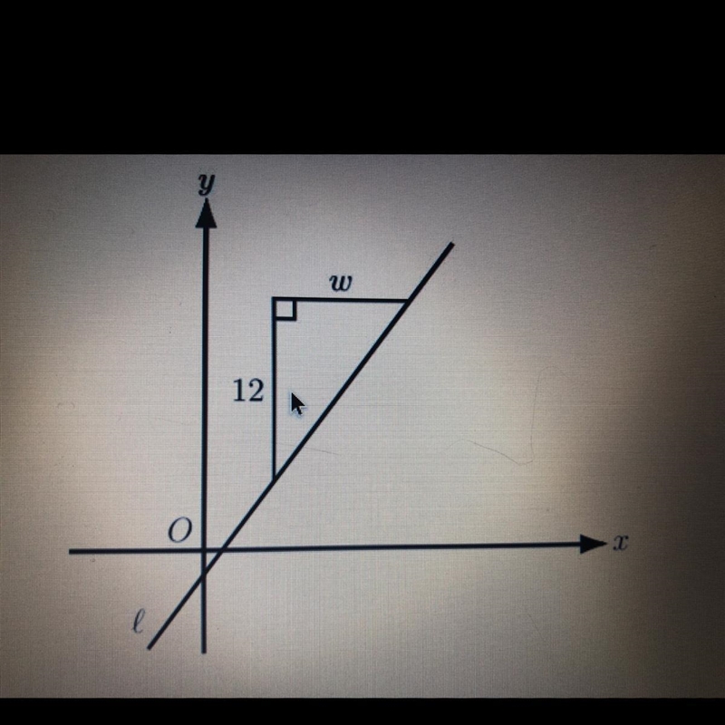 A slope triangle for line l is shown on the graph below. If the slope of the line-example-1