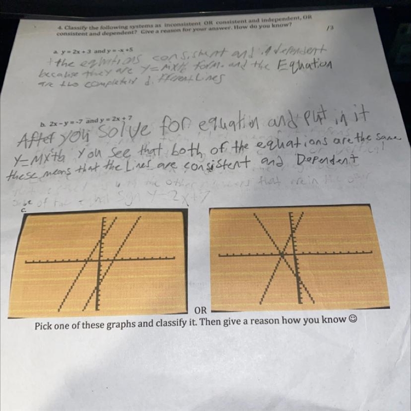 Please help fast! Pick one of these graphs and classify it. Then give a reason how-example-1