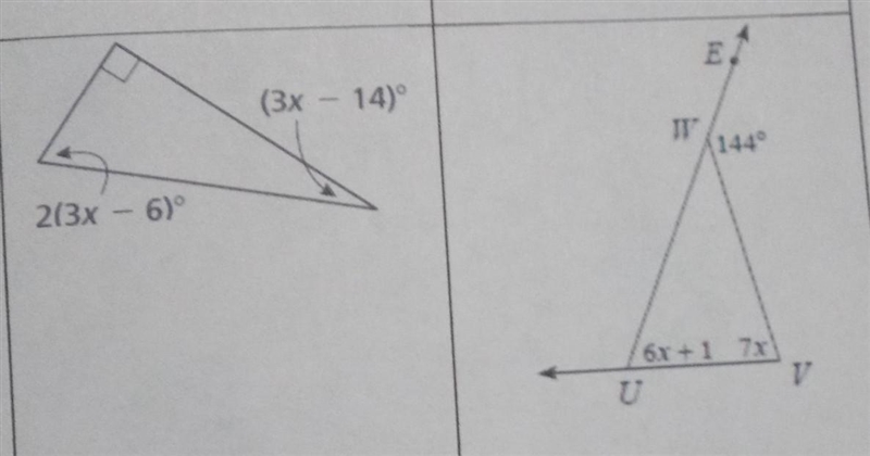 Solve for x in each of the following diagrams. ​-example-1