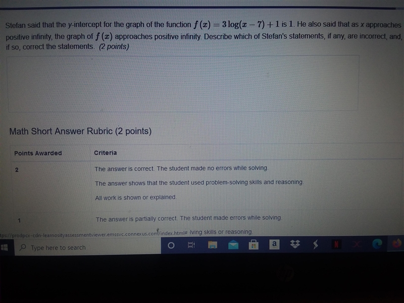 70 POINTS PLEASE HELP Stefan said that the y-intercept for the graph of the function-example-1