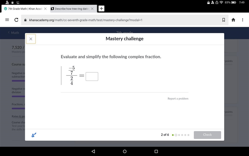 Evaluate and simplify the following complex fraction.-example-1