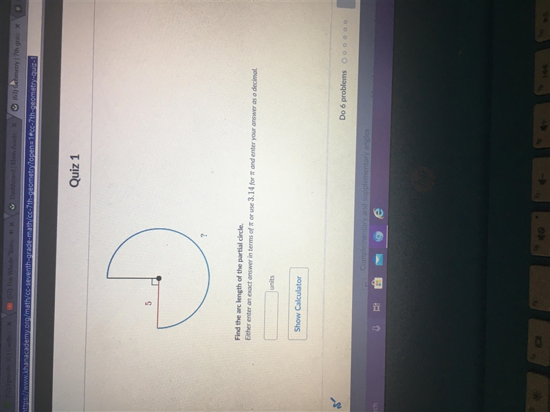 Find the arc length of the partial circle. Either enter an exact answer in terms of-example-1