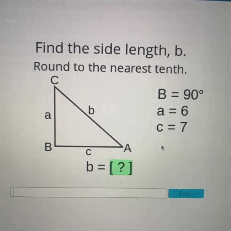 Find the side length, b. Round to the nearest tenth.-example-1