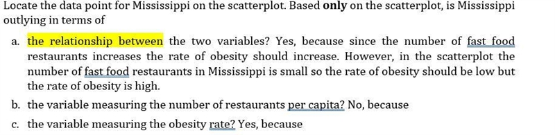 How would you write an explanation for a, b, and c? Mississipi is the data point on-example-2